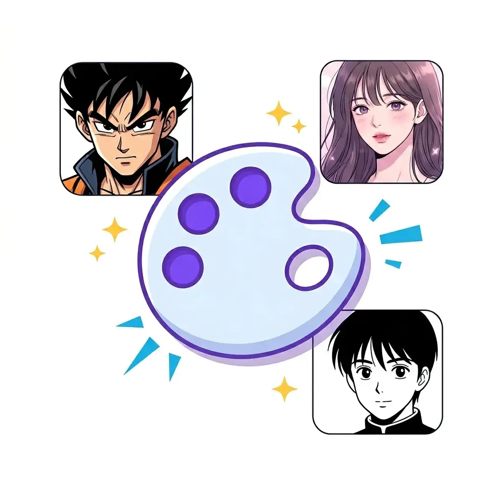 A user exploring different comic art styles on a digital interface.