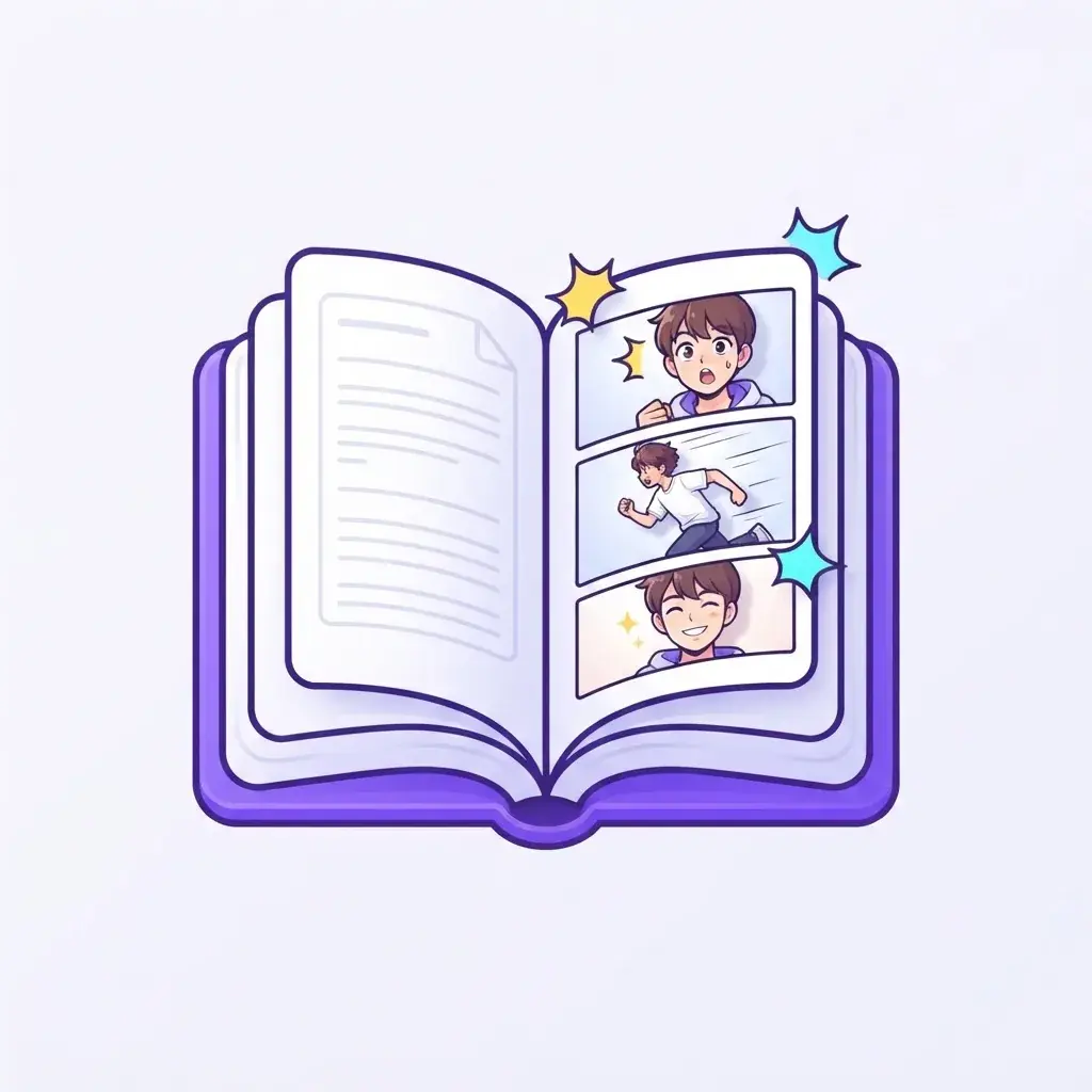 Person planning a first webtoon episode on a laptop